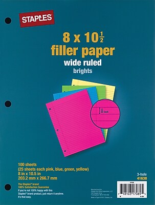 Staples Bright Filler Paper, 8