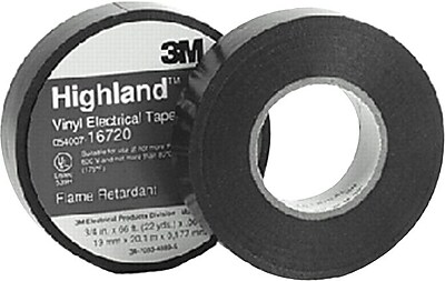 3M Highland Black PVC Backing Commercial Grade Electrical Tape 3 4 in W 66 ft L 7 mil T