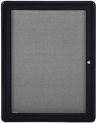 Ghent Ovation 1 Door Enclosed Bulletin Board Black Frame 34 W x 24 H