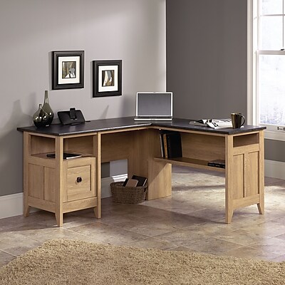 Sauder August Hill L Desk Oak