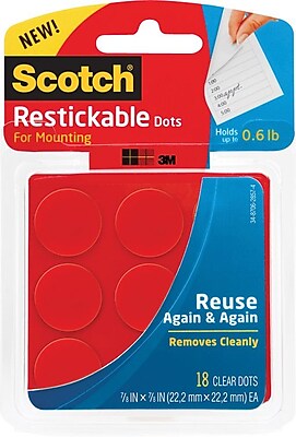 Scotch Restickable Dots 7 8 x 7 8 18 Pk