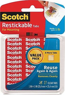 Scotch Restickable Tabs 1 x 1 27 Pk