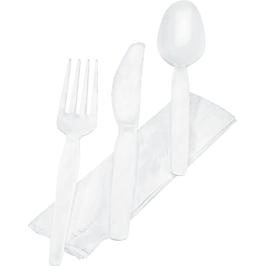 Dixie ® Plastic Wrapped Tableware/Napkin Packet Utensil Set with Napkin, White, 250/Carton Dixie ® Plastic Wrapped Tableware/Napkin Packet Utensil Set with Napkin, White, 250/Carton