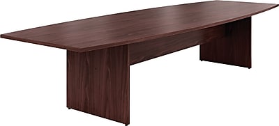 staples preside larger supplies hon mahogany shaped conference boat table