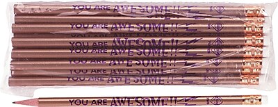 Moon Products Woodcase Pencil HB Soft No. 2 Lead Gold Barrel You Are Awesome 12 Pack