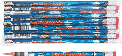 Moon Products Woodcase Pencil HB Soft No. 2 Lead Blue Barrel Super Reader 12 Pack