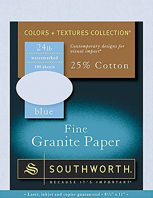 SOUTHWORTH Granite Specialty Paper 8 1 2 x 11 24 lb. Granite Finish Gray 0 Box