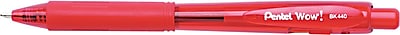 Pentel WOW Retractable Ballpoint Pen 1 mm Medium Red Dozen