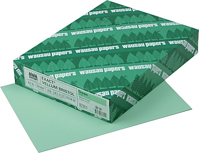 EXACT Vellum Bristol Cardstock 8 1 2 x 11 67 lb. Semi smooth Finish Green 250 Pack