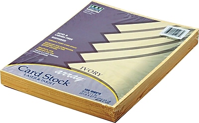 Pacon Array Card Stock 8 1 2 W x 11 L Ivory 100 Pack