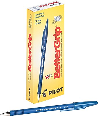 Pilot BetterGrip Ball Point Pens Fine Point Blue 12 Pack 30041
