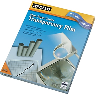 Apollo® Plain Paper Copier Transparency Film, Clear, 8 1/2in.(W) x 11in.(H), 100/Box