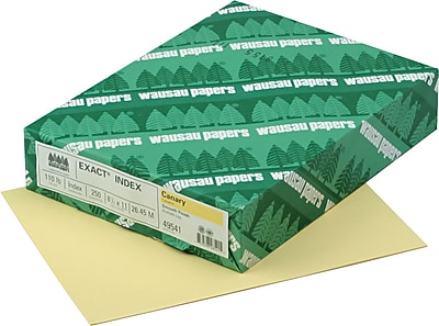 Wausau Paper Exact Index Card Stock 8 1 2 L x 11 W Canary 110 lbs.