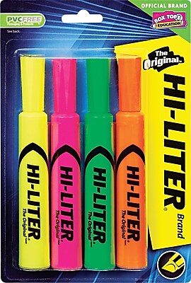 HI LITER Desk Style Highlighter Chisel Tip Assorted 4 Pack