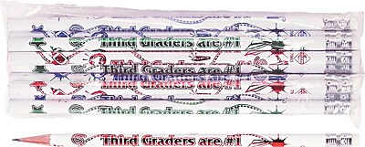 Moon Products Woodcase Pencil HB Soft No. 2 Lead White Barrel Third Graders Are 1 12 Pack