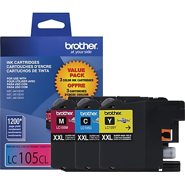 Brother LC105 Color Ink Cartridges (LC1053PKS), Super High Yield 3/Pack