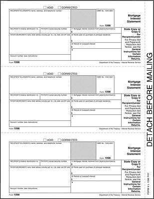 TOPS 1098 Tax Form 1 Part Recipient Copy C White 8 1 2 x 11 50 Sheets Pack
