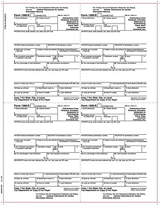 TOPS 1099R Tax Form 1 Part 4 Up Payer Copies 1 D White 8 1 2 x 11 50 Sheets Pack