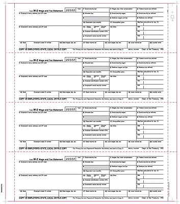 TOPS W 2 Tax Form 1 Part Employer s copies cut sheet White 8 1 2 x 11 100 Sheets Pack