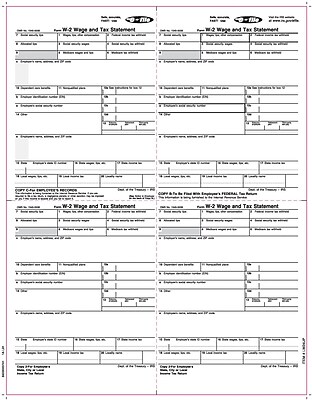 TOPS W 2 Tax Form 1 Part E File Employee copies cut sheet White 8 1 2 x 11 50 Sheets Pack