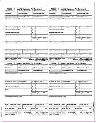 TOPS W 2 Tax Form 1 Part Employer s copies cut sheet 50 Sheets Pack