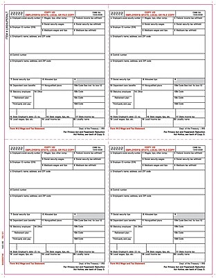 TOPS W 2 Tax Form 1 Part Employer s copies cut sheet White 8 1 2 x 11 50 Sheets Pack