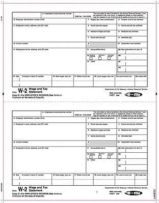 TOPS W 2 Tax Form 1 Part Copy C White 8 1 2 x 11 50 Sheets Pack