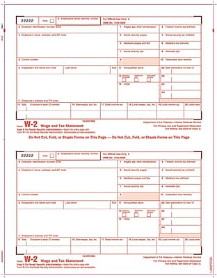 TOPS W 2 Tax Form 1 Part Copy A White 8 1 2 x 11 50 Sheets Pack