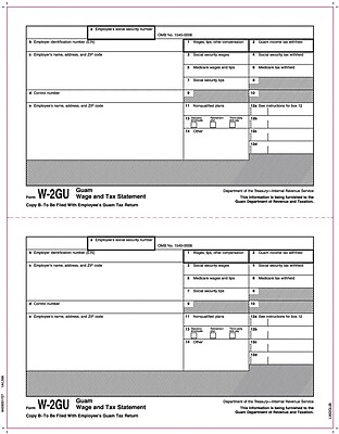 TOPS W 2 Tax Form for Guam 1 Part Copy B White 8 1 2 x 11 50 Sheets Per Pack