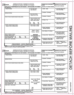 TOPS W 2 Tax Form for Puerto Rico 1 Part Copy 1 D W 2 employer copies White 8 1 2 x 11 50 Sheets Pack