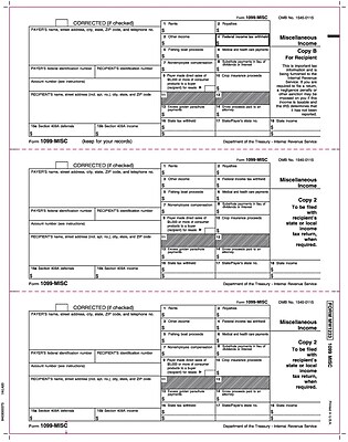 TOPS 1099MISC Tax Form 1 Part Recipient Copies B 2 2 White 8 1 2 x 11 50 Sheets Pack