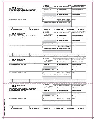 TOPS W 2 Tax Form 1 Part Employer Copies For MW1286 White 8 1 2 x 11 50 Sheets Pack