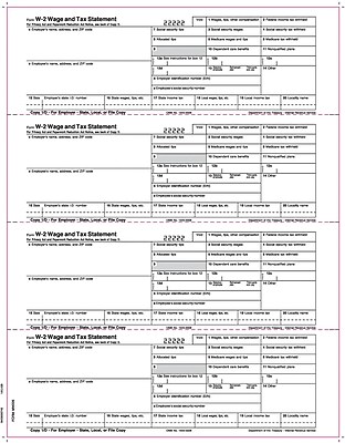 TOPS W 2 Tax Form 1 Part Laser Employer s copies cut sheet White 8 1 2 x 11 50 Sheets Pack