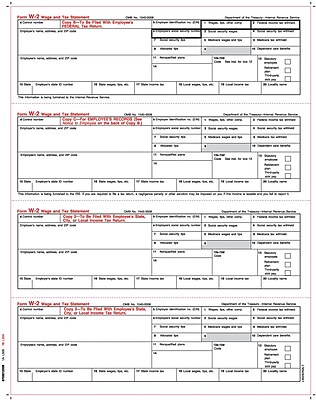 TOPS W 2 Tax Form 1 Part Employee copies cut sheet White 8 1 2 x 11 50 Sheets Pack
