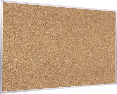 Ghent Traditional Natural Cork Bulletin Board Aluminum Frame 4 W x 3 H