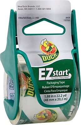 Duck EZ Start 2.6 mil Crystal Clear Frustration Free High Performance Packing Tape 1.88 x22.