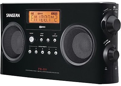 Sangean PRD5BK Black White Portable Radio w FM Stereo RDS RBDS AM Digital Tuning