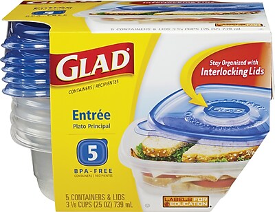 GladWare Entree Containers with Lids 5 pack