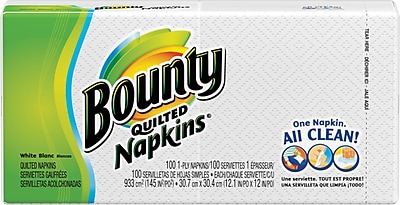 Bounty Quilted Napkins 1 Ply 100 Napkins Pack