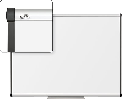 Staples Dry Erase Whiteboard with Tray Aluminum Frame 4 x 3