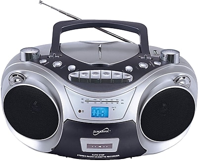 Supersonic SC 709 Portable MP3 CD Player With Cassette Recorder AM FM Radio and USB Input