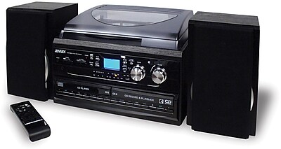 Jensen JTA 980 3 Speed Stereo Turntable 2 CD System With Cassette and AM FM Stereo Radio