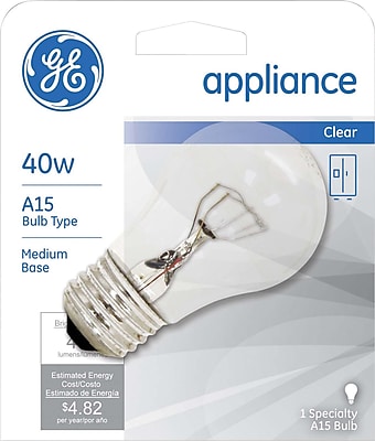40 Watt GE Incandescent A 15 Appliance Bulb Clear