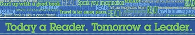 Barker Creek LL 969 35 x 3 Straight Word Wall Read Double Sided Trim Blue Green