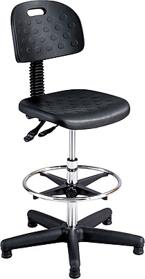 Safco Soft Tough 6912 Polyurethane Deluxe Workbench Chair, Black