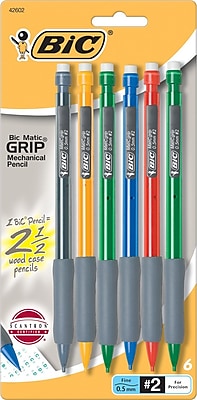BIC Matic Grip Mechanical Number 2 Pencils 0.5mm 6 Pack 42602
