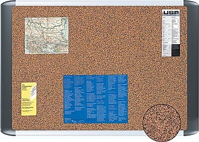 MasterVision Earth Cork Bulletin Board Aluminum Frame 18 H x 24 W