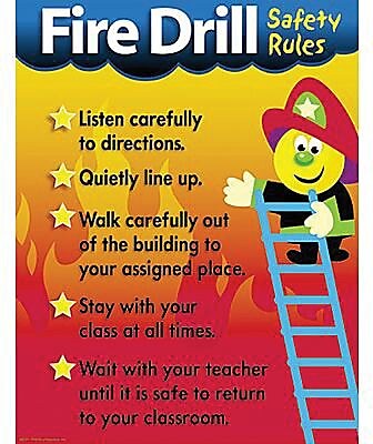 Trend Enterprises Fire Drill Safety Rules Learning Chart