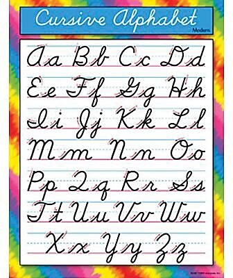 Trend Enterprises Modern Cursive Alphabet Modern Learning Chart