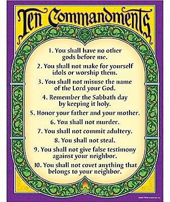 Trend Enterprises Ten Commandments Learning Chart